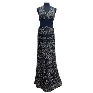 BCBGMaxAzria Black and Cream Maxi Dress